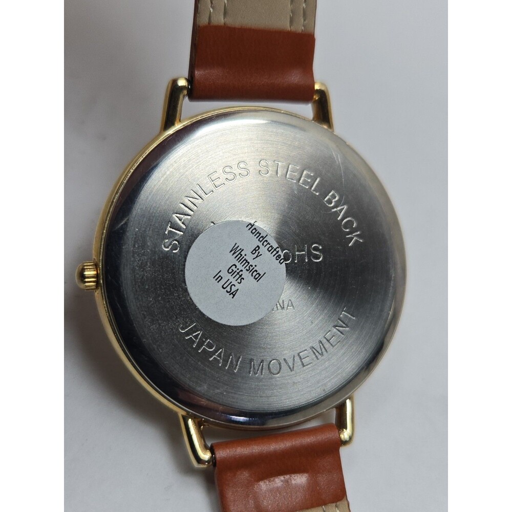 Whimsical Gifts Book Lover 3D Watch Gold Tone Quartz Leather USA New Battery - Picture 12 of 12